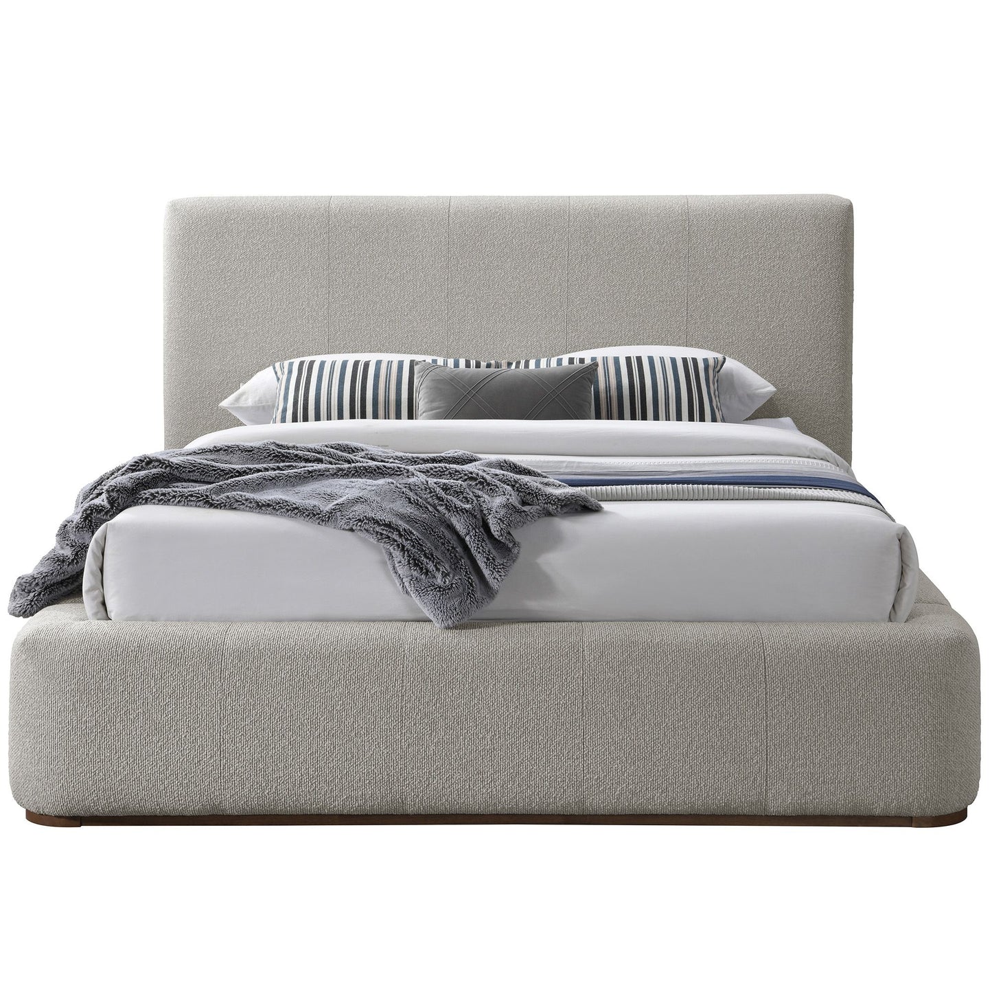 Lit plateforme Harrod en coloris champignon et noyer