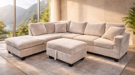 EVA SOFA SECTIONAL WITH STORAGE OTTOMAN