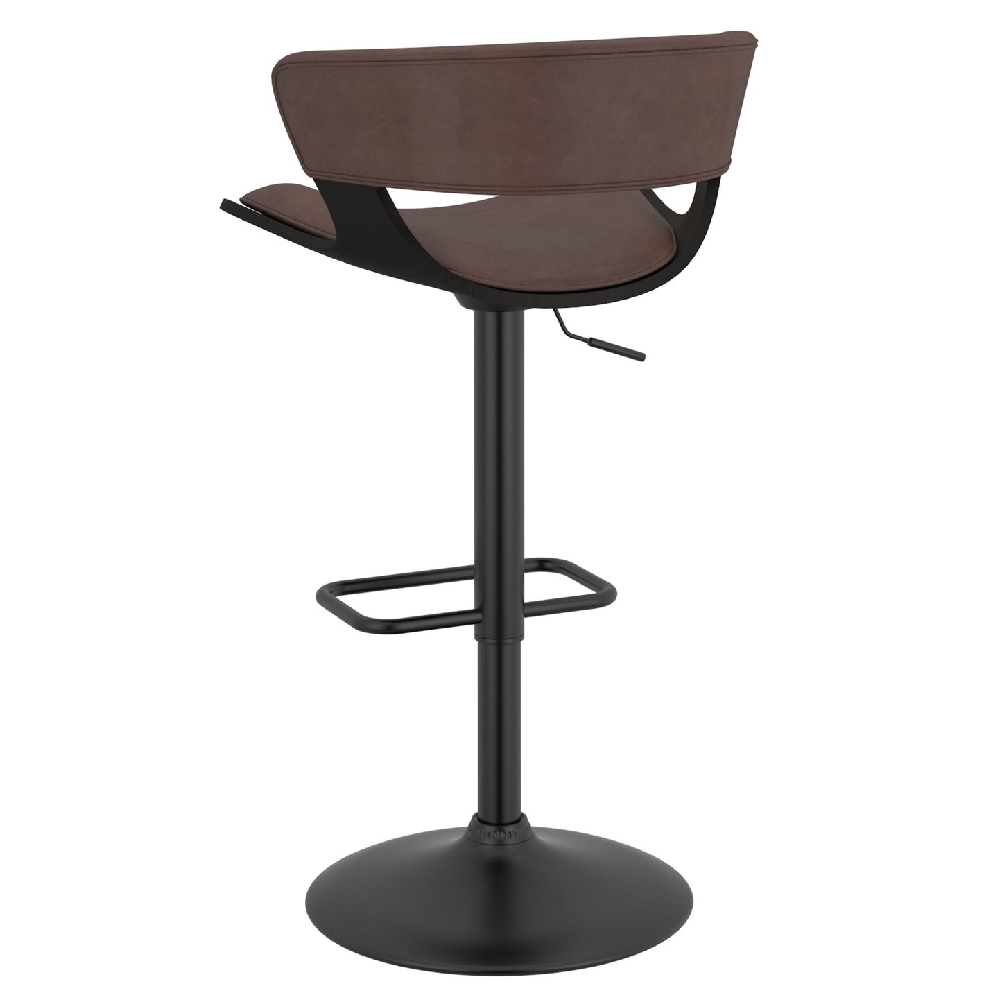 Rover Adjustable Air Lift Stool in Brown and Black Set of 2
