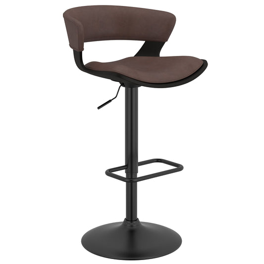 Rover Adjustable Air Lift Stool in Brown and Black Set of 2