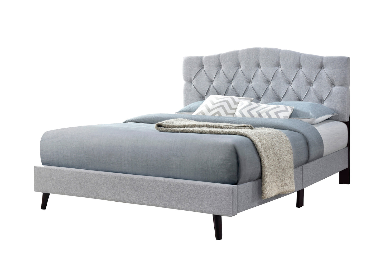 Sarah Bed (Queen) (Fabric Grey)
