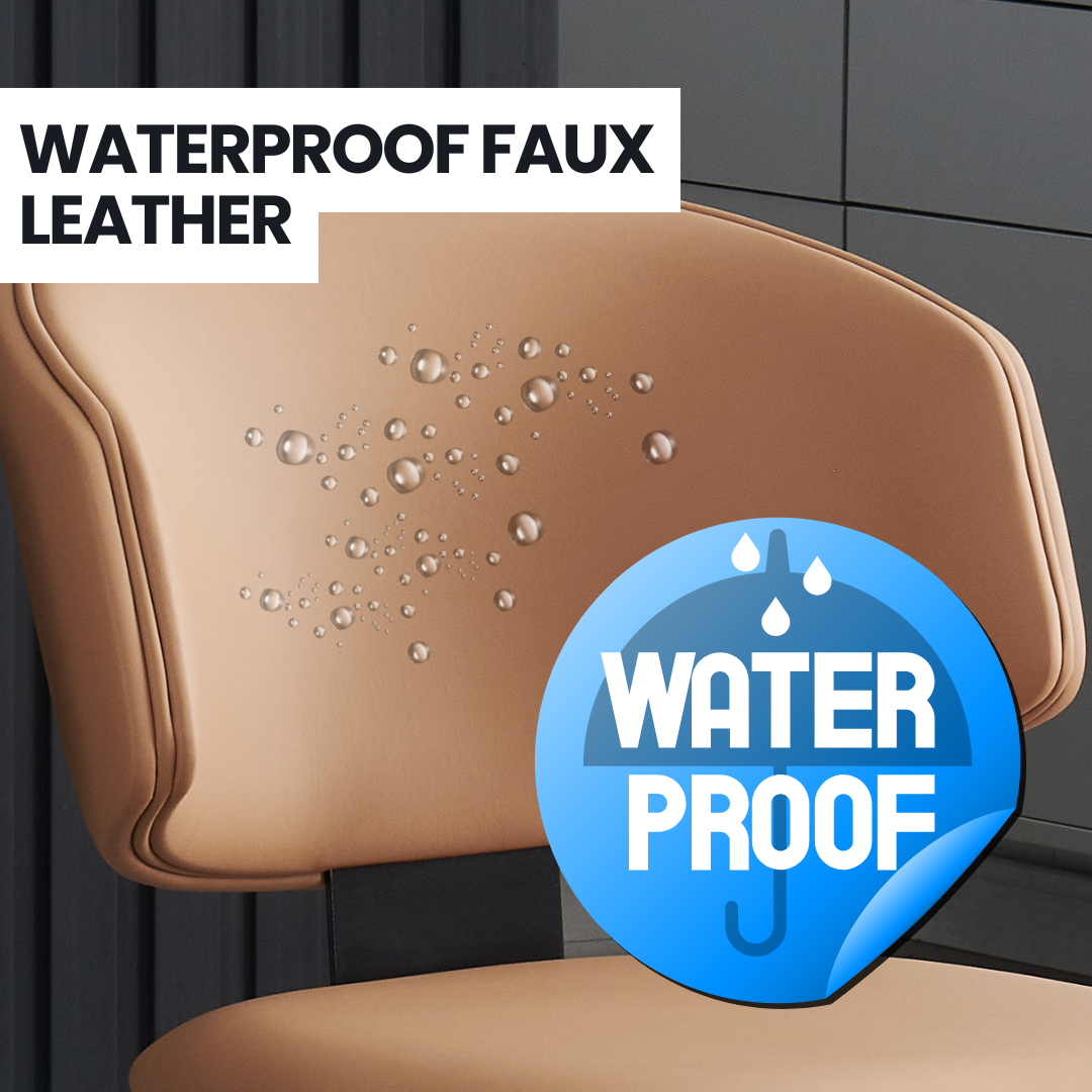 Loomie Dining Chair with Waterprrof Faux Leather and Metal Legs
