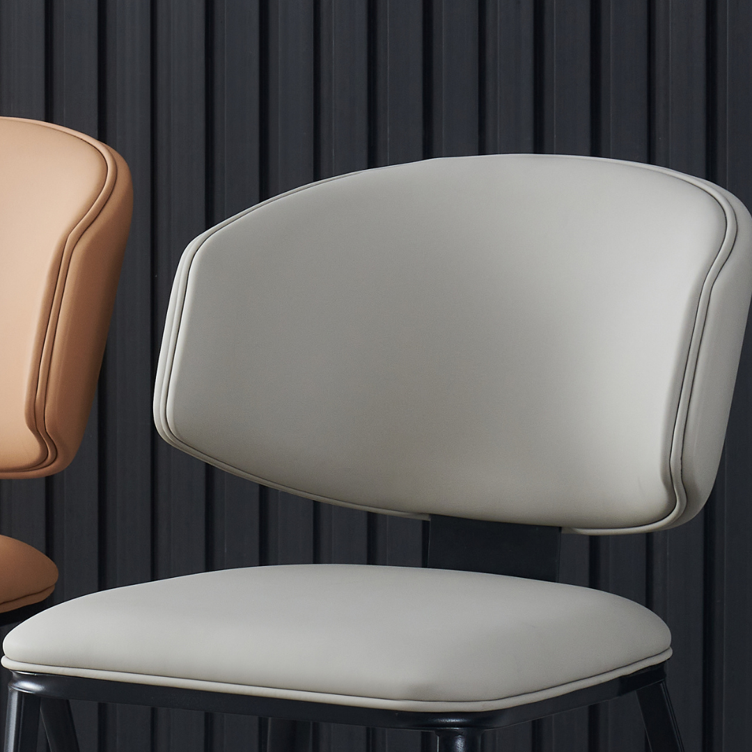 Loomie Dining Chair with Waterprrof Faux Leather and Metal Legs