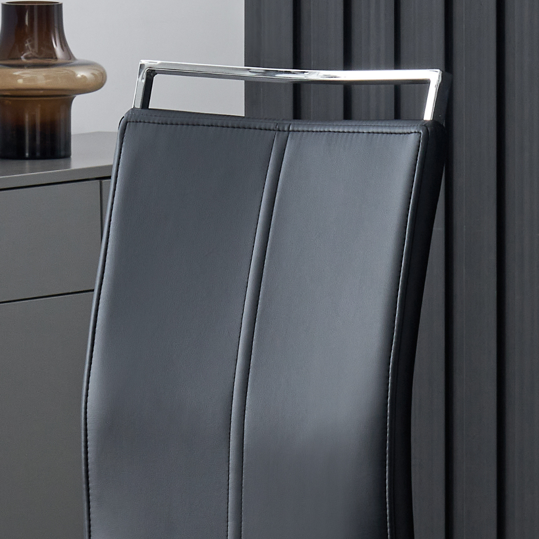 Francis Waterproof Faux Leather Dining Chair with Metal Legs