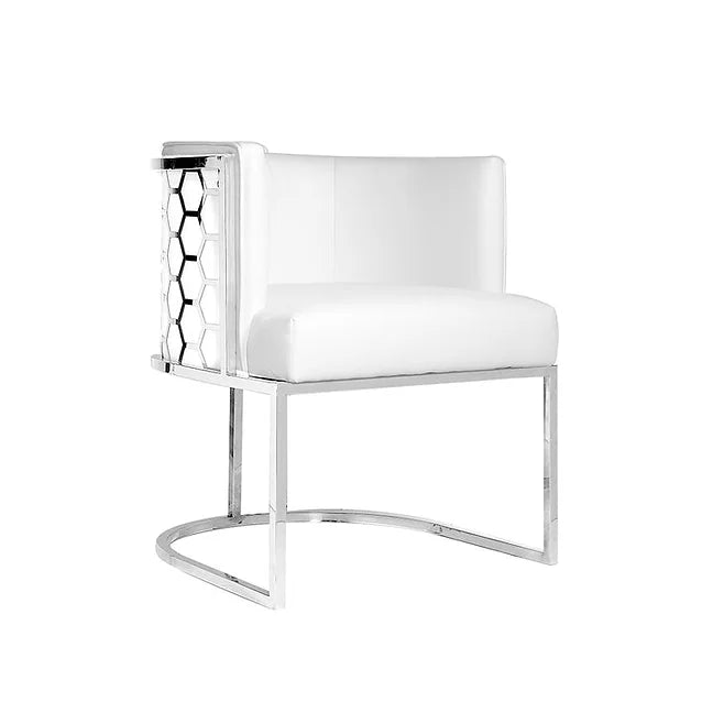 Honeycomb Off White Accent Chair