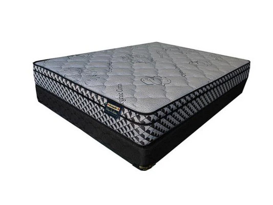 (BUNDLE) Doria Bed Bundle Queen Size Bed with Euro Top Mattress + 2 FREE Jumbo Pillows