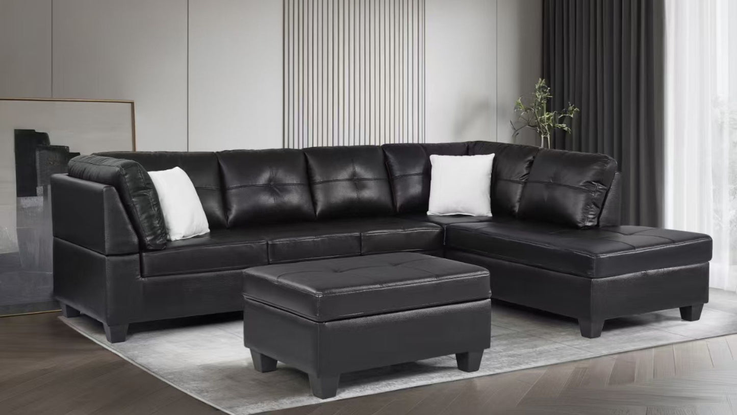Gel University Sectional with Storage Ottoman (RHF)