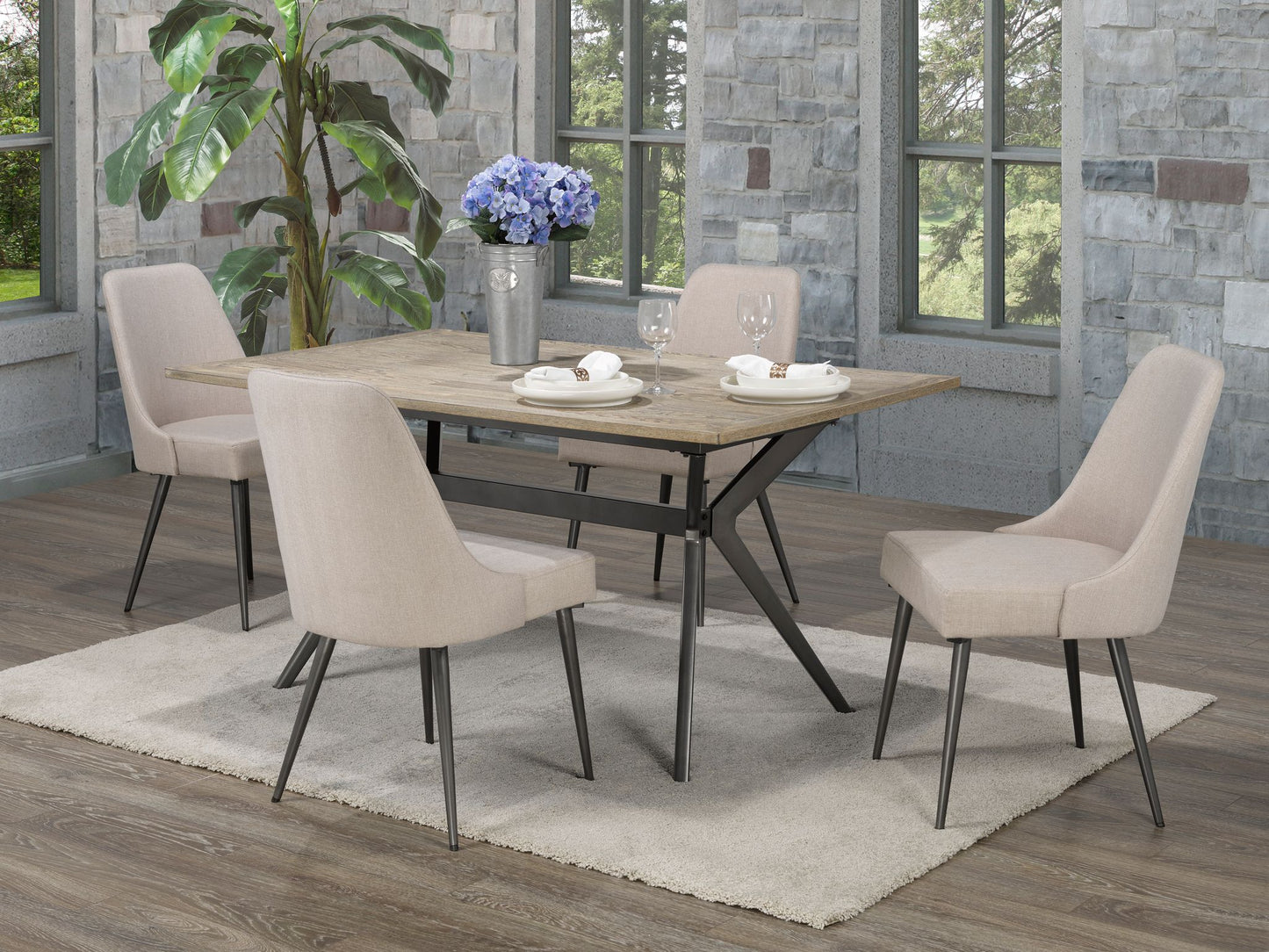 5-PIECE DINING SET - BEIGE