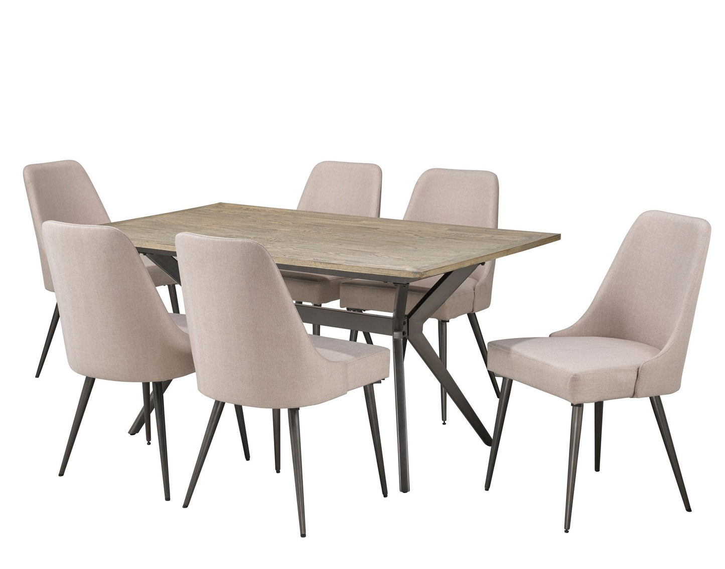7-PIECE DINING SET - BEIGE