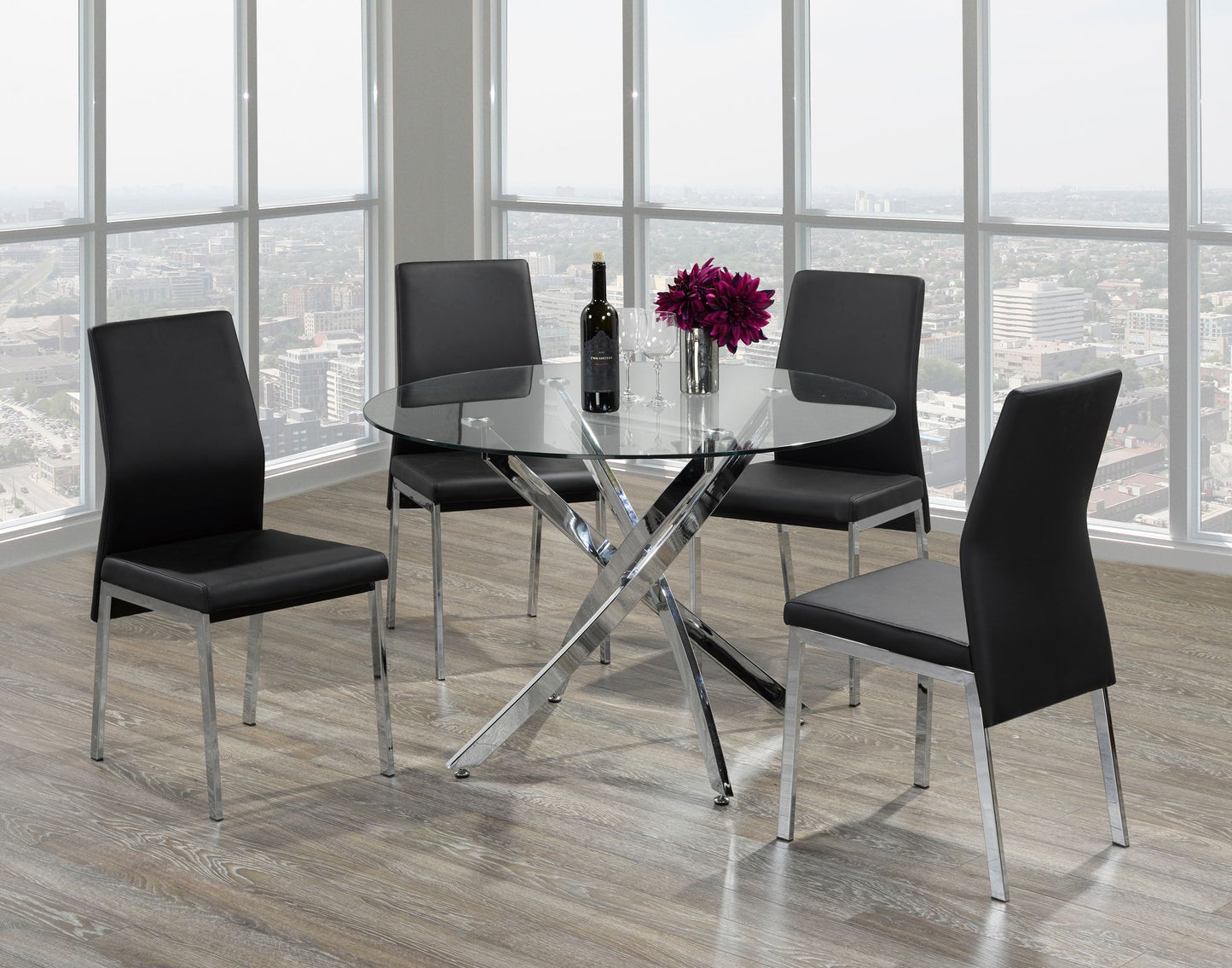 5-PIECE DINING SET - BLACK