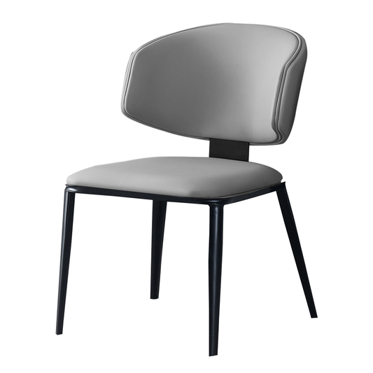 Loomie Dining Chair with Waterprrof Faux Leather and Metal Legs