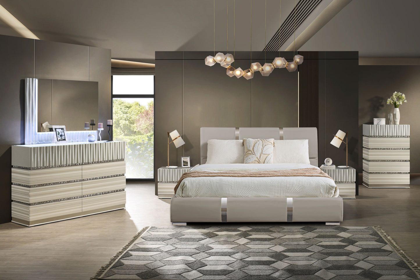 Milan Vegan Leather Bed With Lift Top Storage Light Grey Queen/King