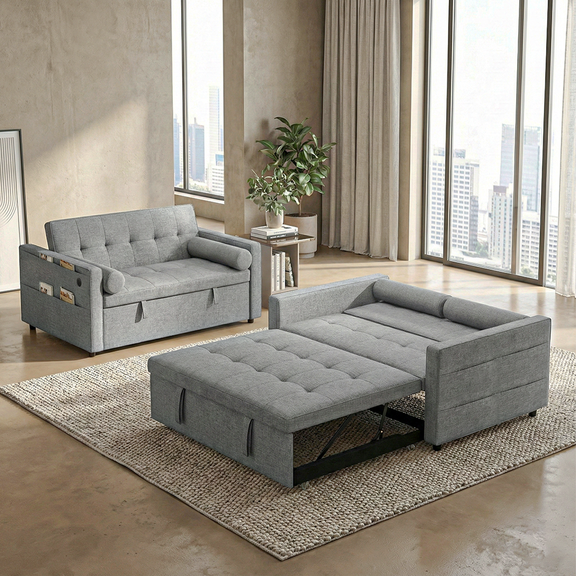 STUDIO SOFA PULLOUT BED WITH USB- C CHARGER – Furnify.ca