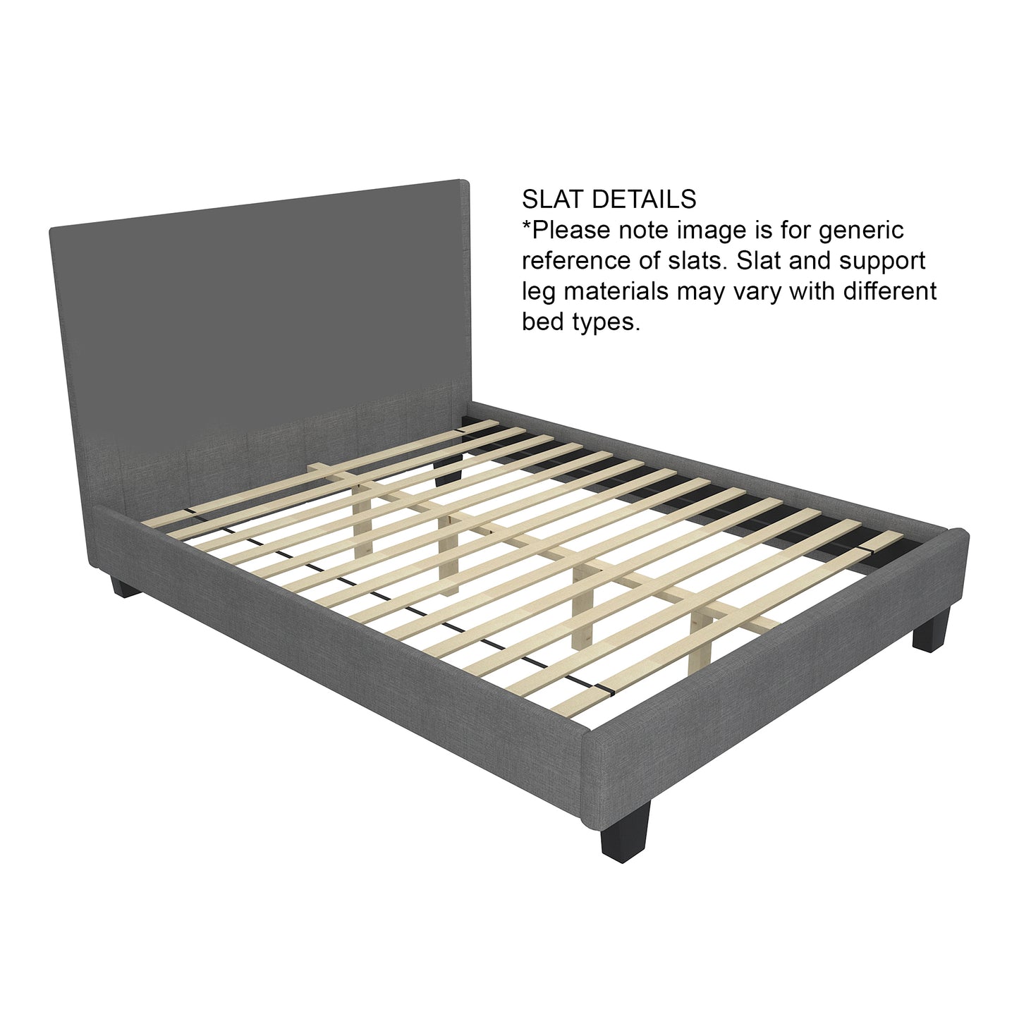 Lumina 60" Queen Platform Bed w/Light in Grey