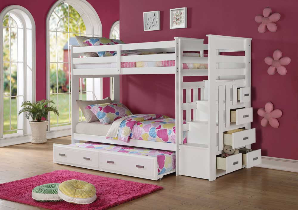 MIAN Single/Single WHITE Bunk Bed