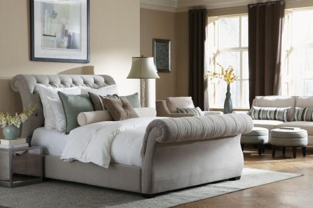 R187 Sleigh Platform bed