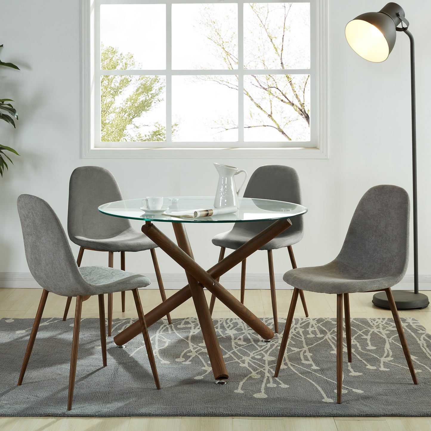 Rocca Round Dining Table in Walnut