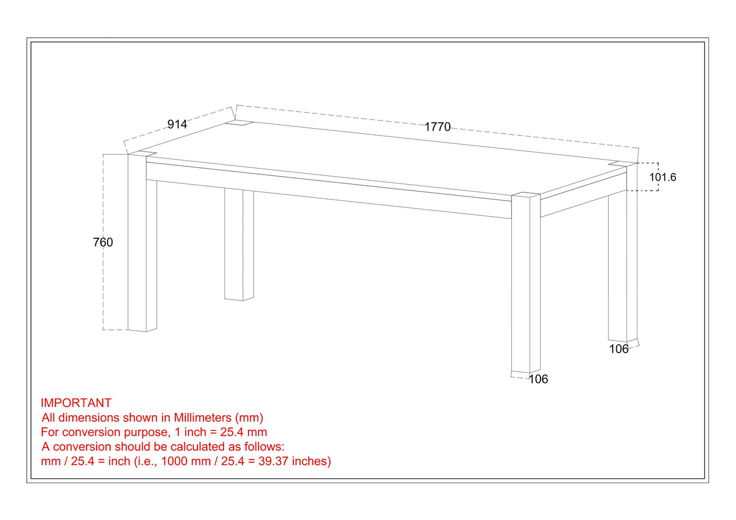 Krish Rectangular Dining Table in Dark Sheesham