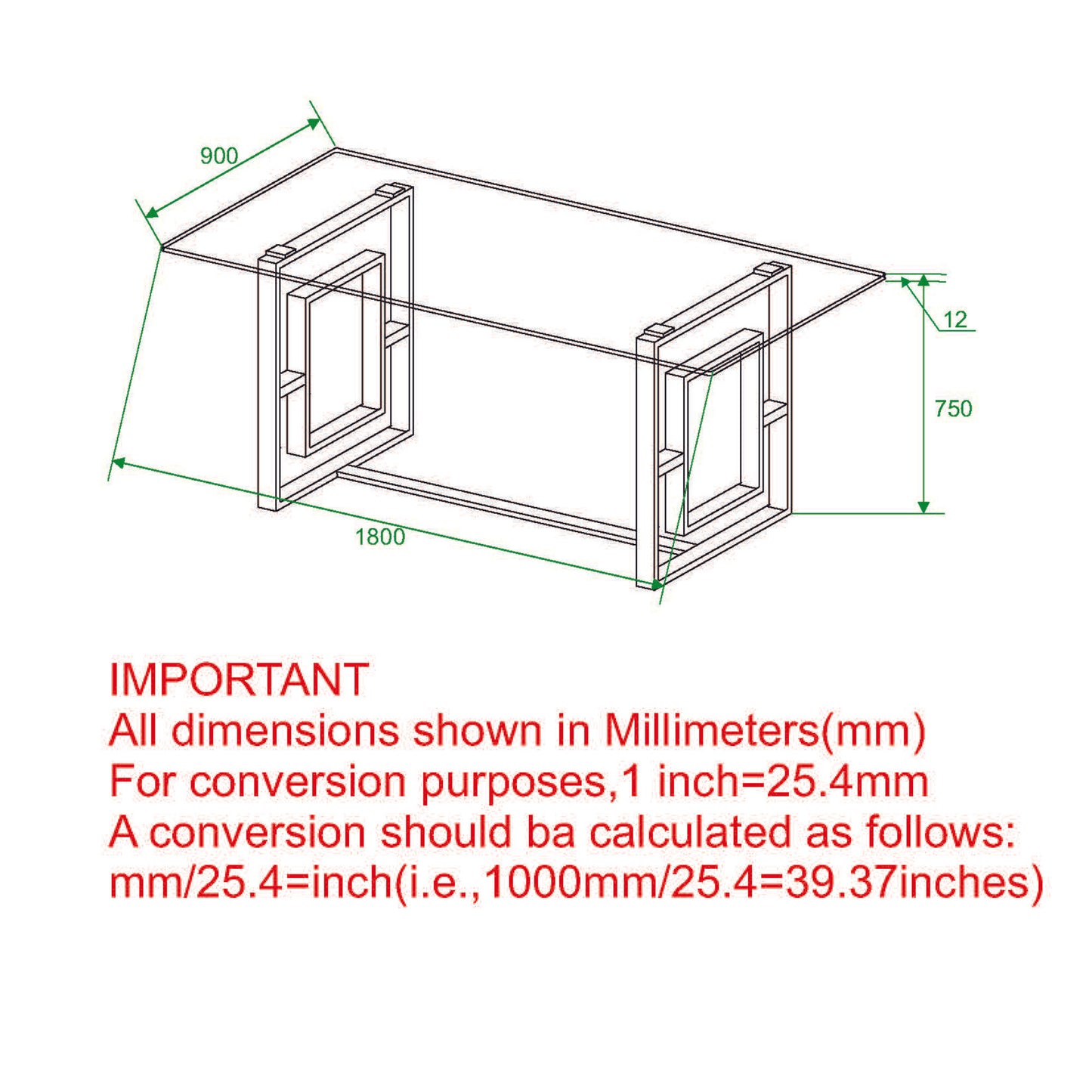 Table à manger rectangulaire Eros en or