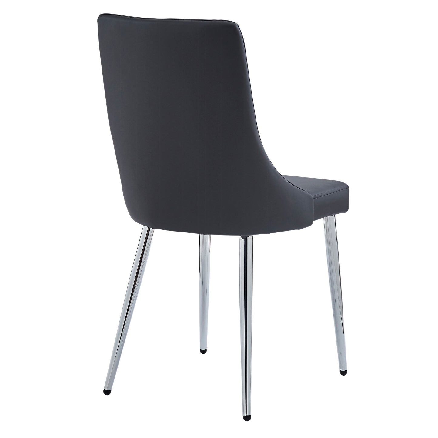 Devo Side Chair in Black and Chrome (Each)