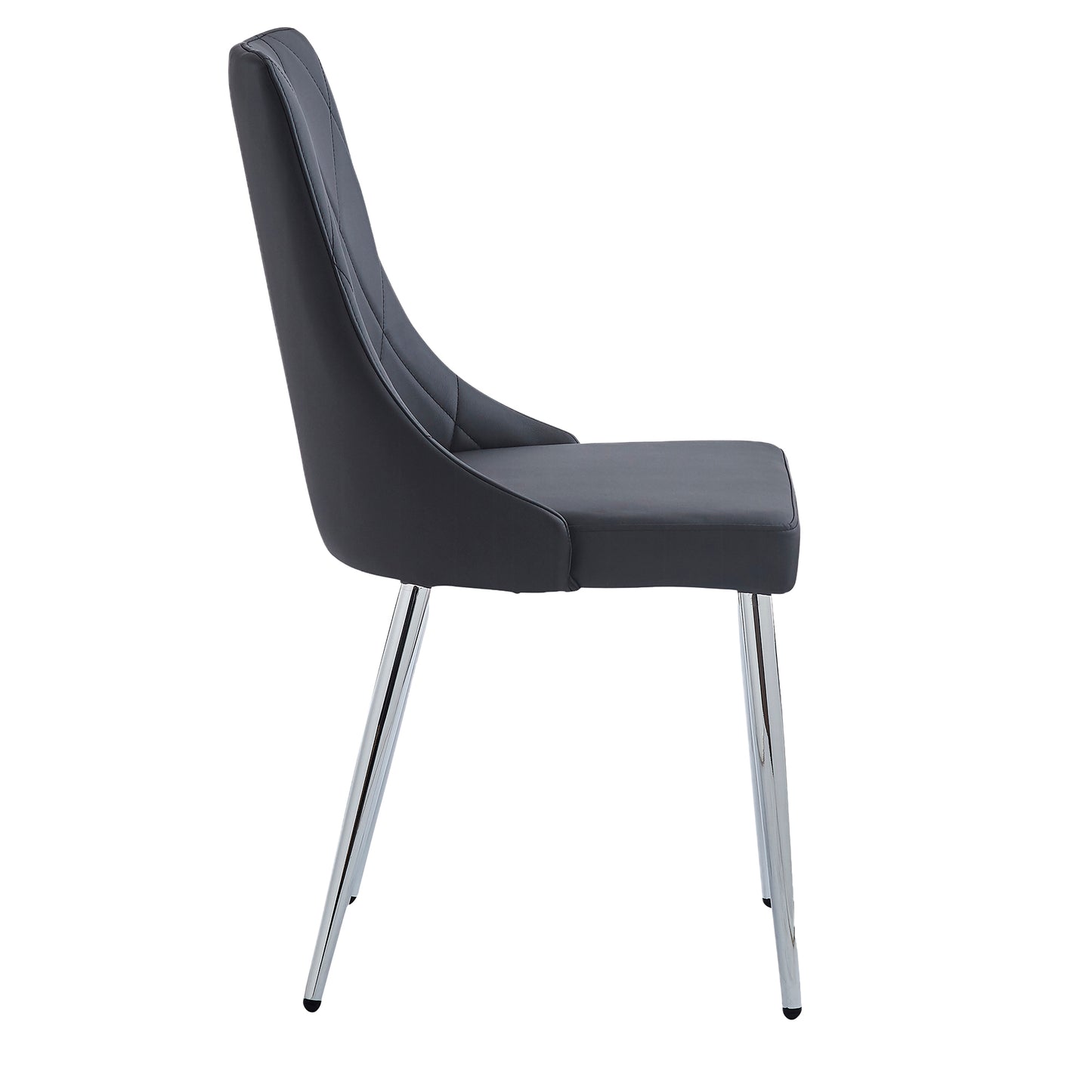 Devo Side Chair in Black and Chrome (Each)