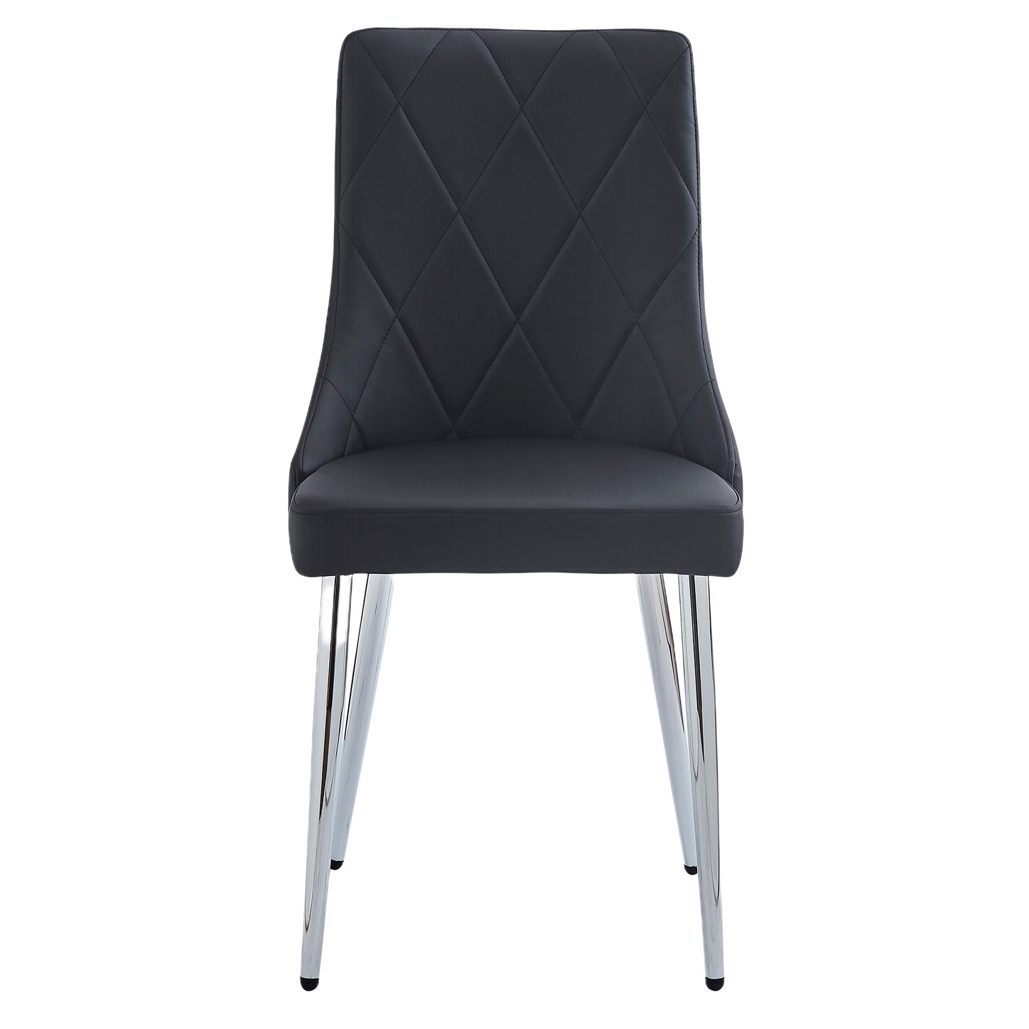 Devo Side Chair in Black and Chrome (Each)
