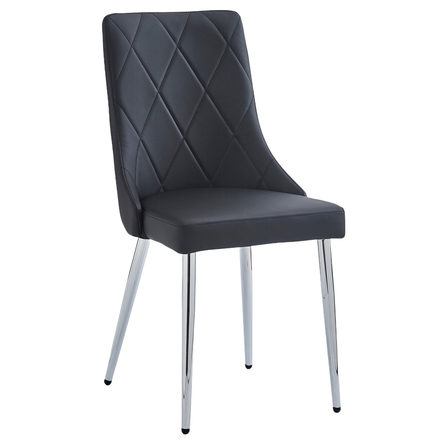 Devo Side Chair in Black and Chrome (Each)