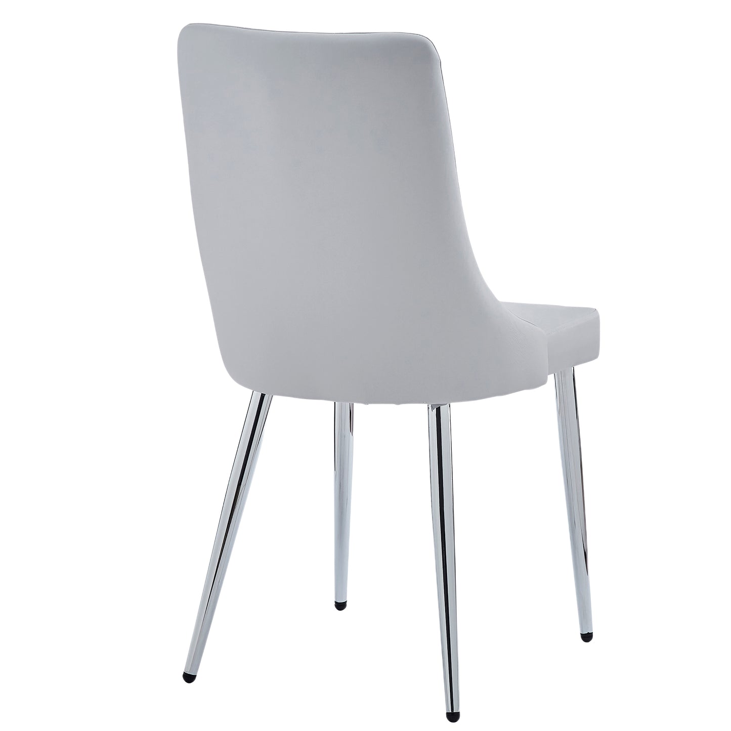 Devo Side Chair in Light Grey and Chrome (Each)