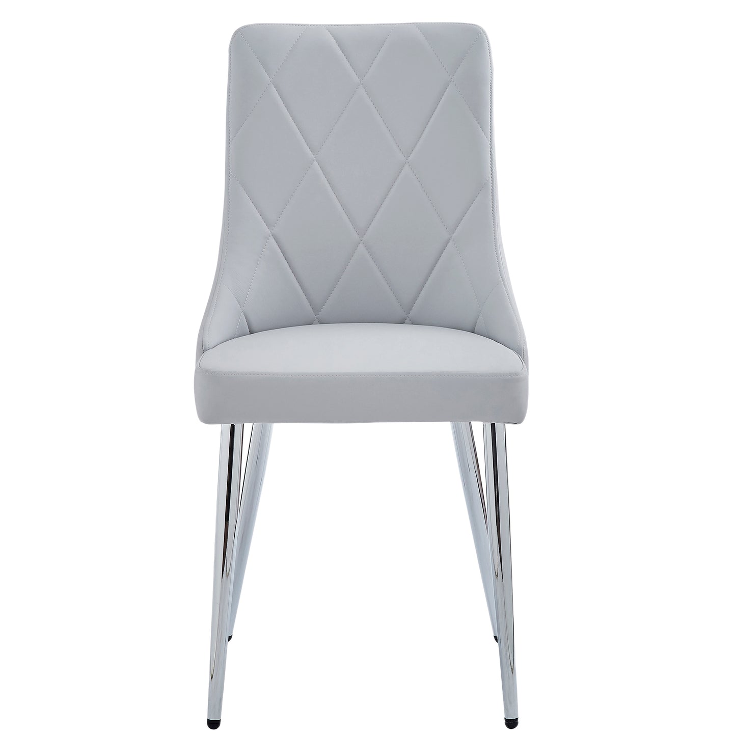 Devo Side Chair in Light Grey and Chrome (Each)