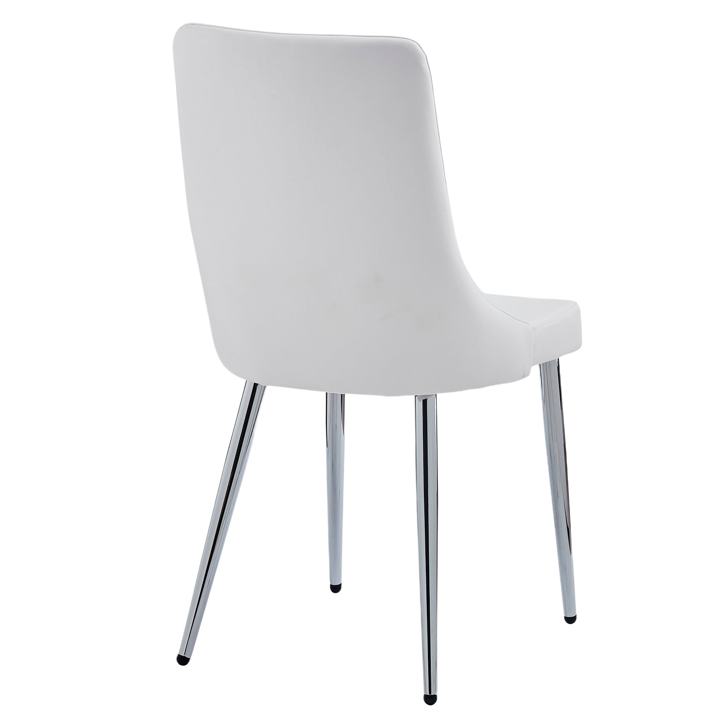 Devo Side Chair in White and Chrome (Each)