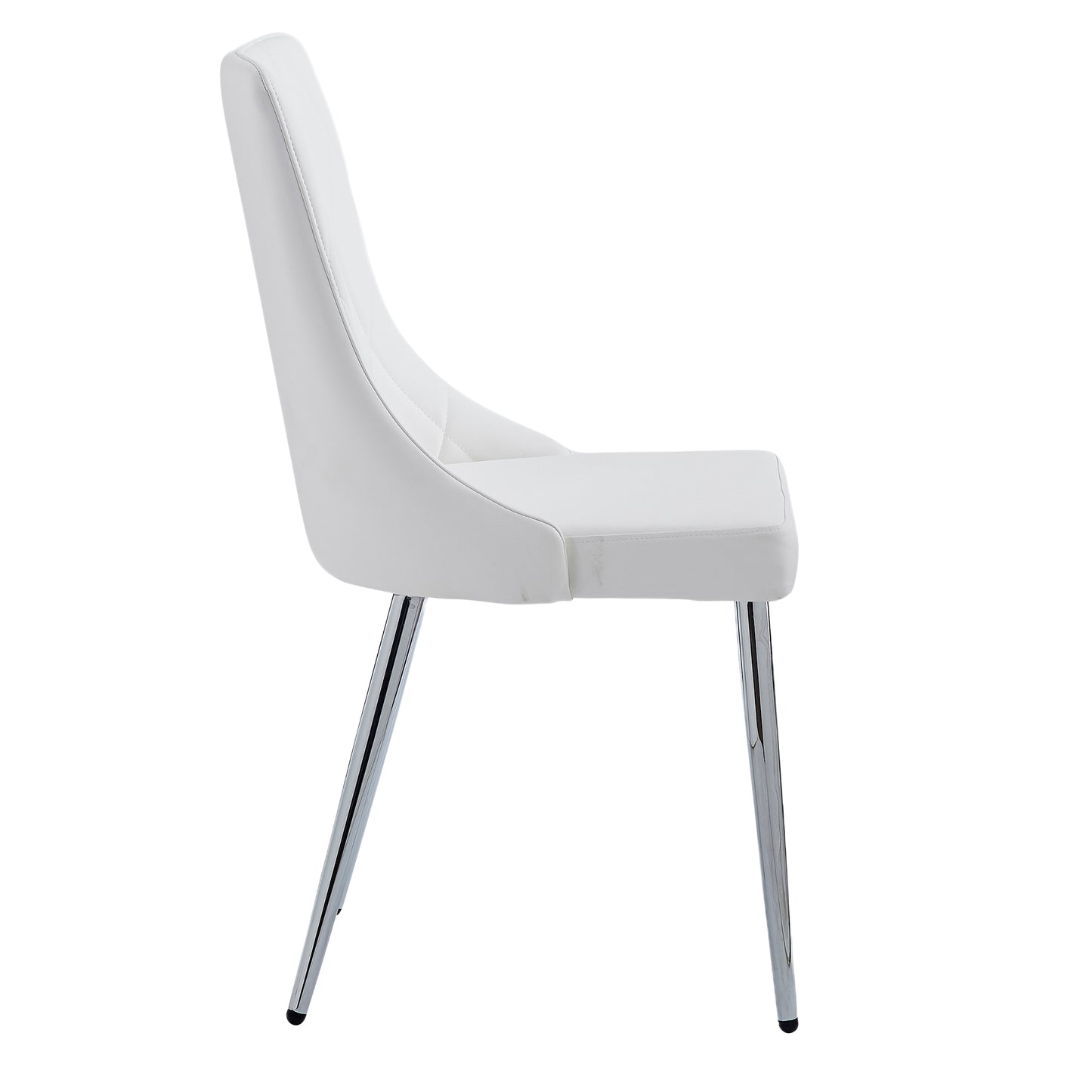 Devo Side Chair in White and Chrome (Each)