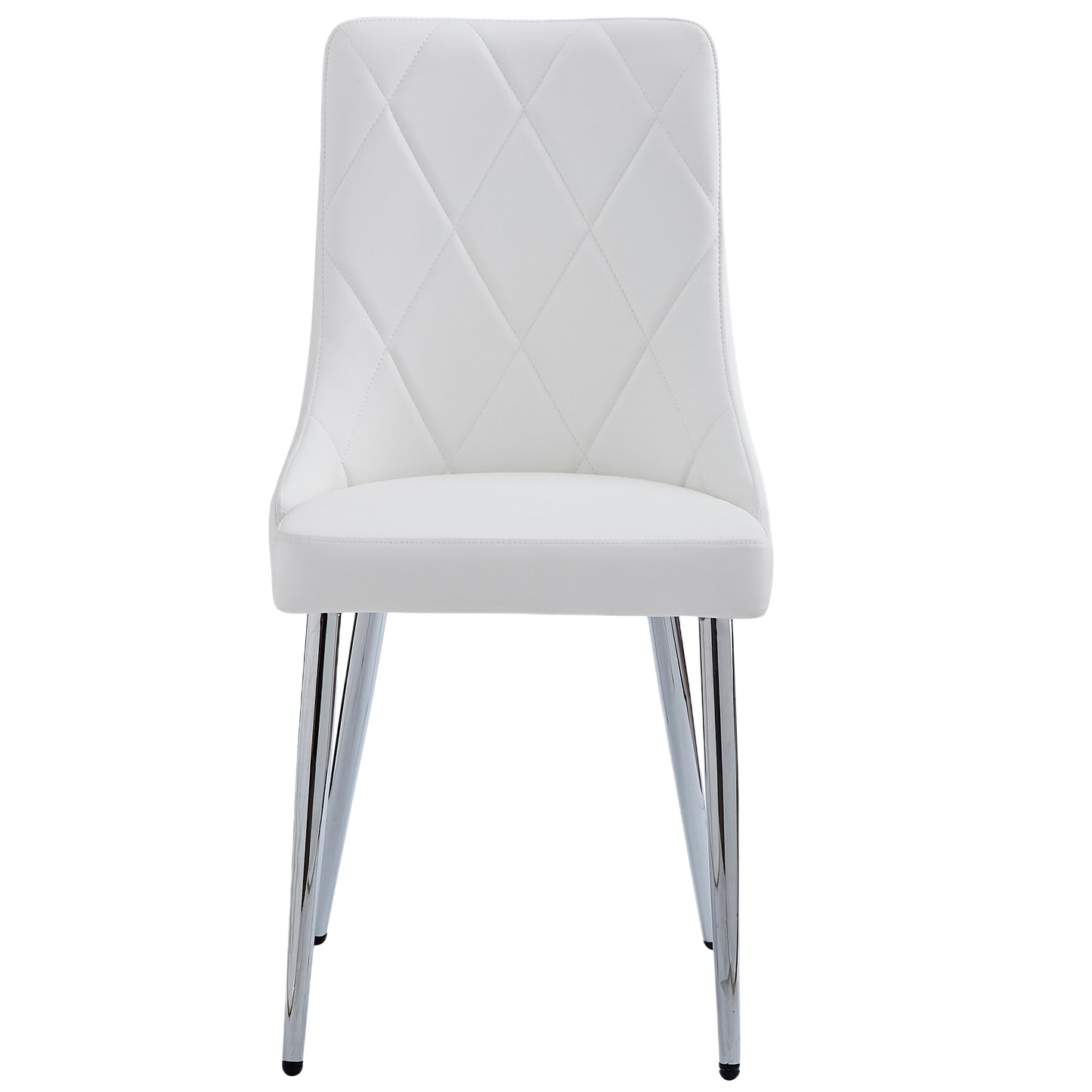 Devo Side Chair in White and Chrome (Each)
