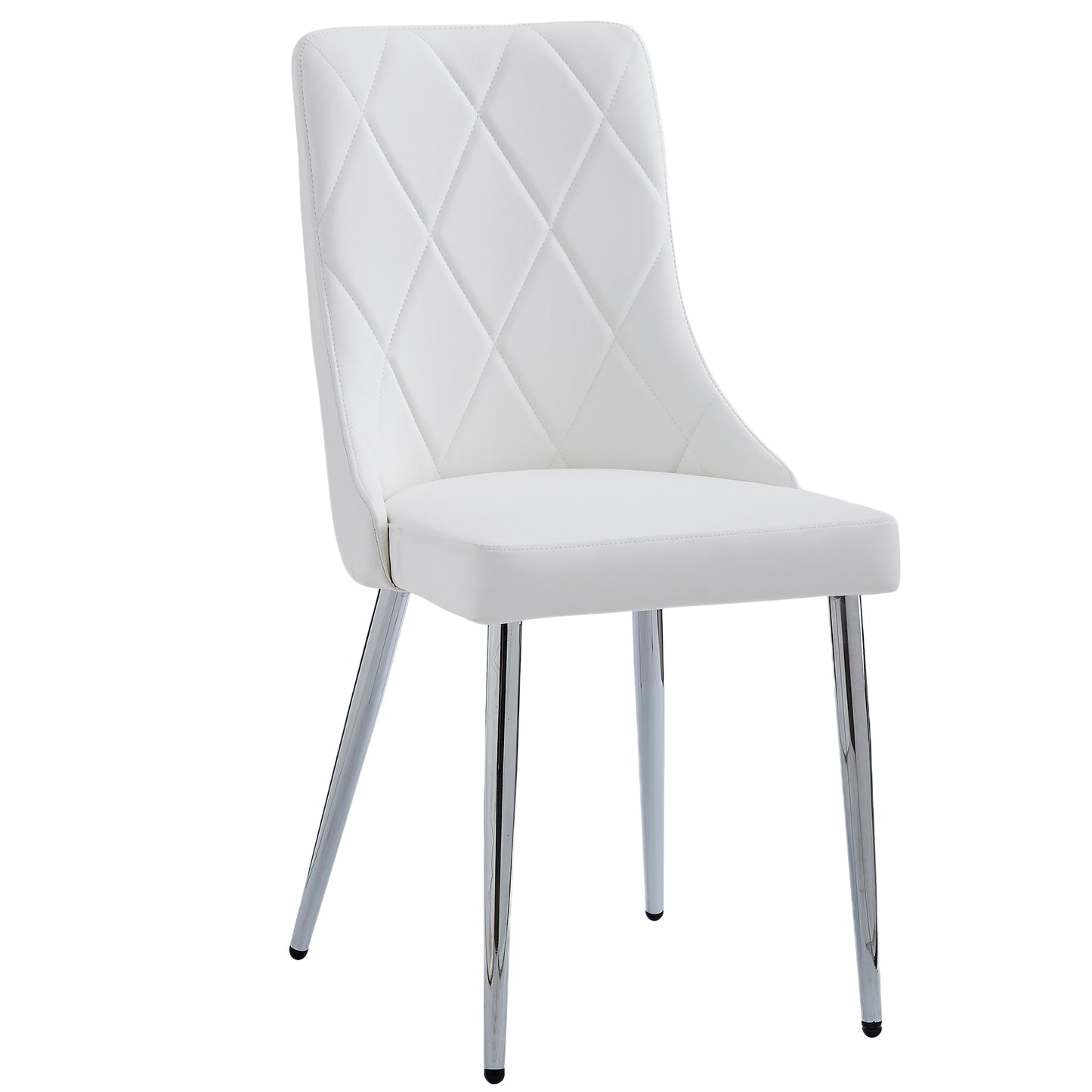 Devo Side Chair in White and Chrome (Each)