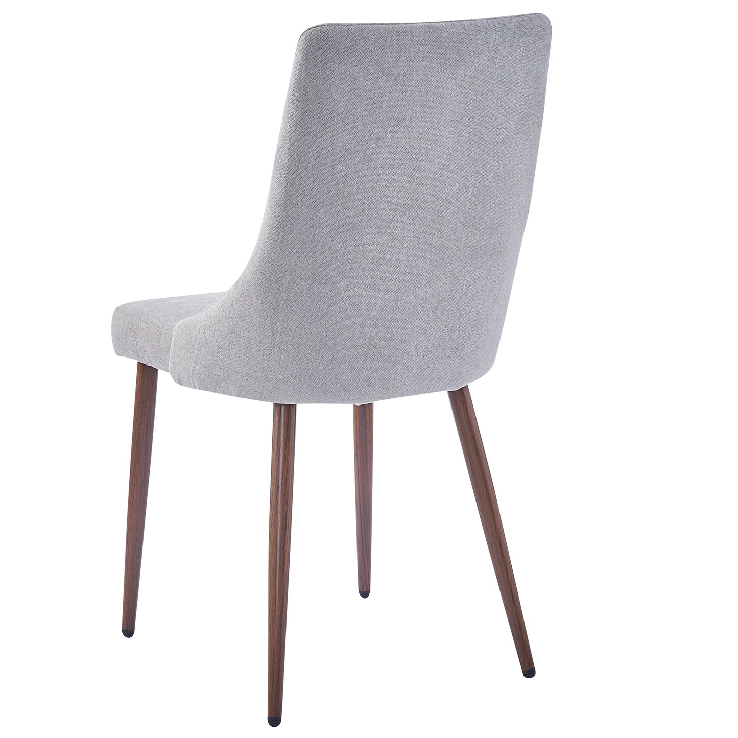 Cora Fabric Side Chair in Grey and Walnut (Each)