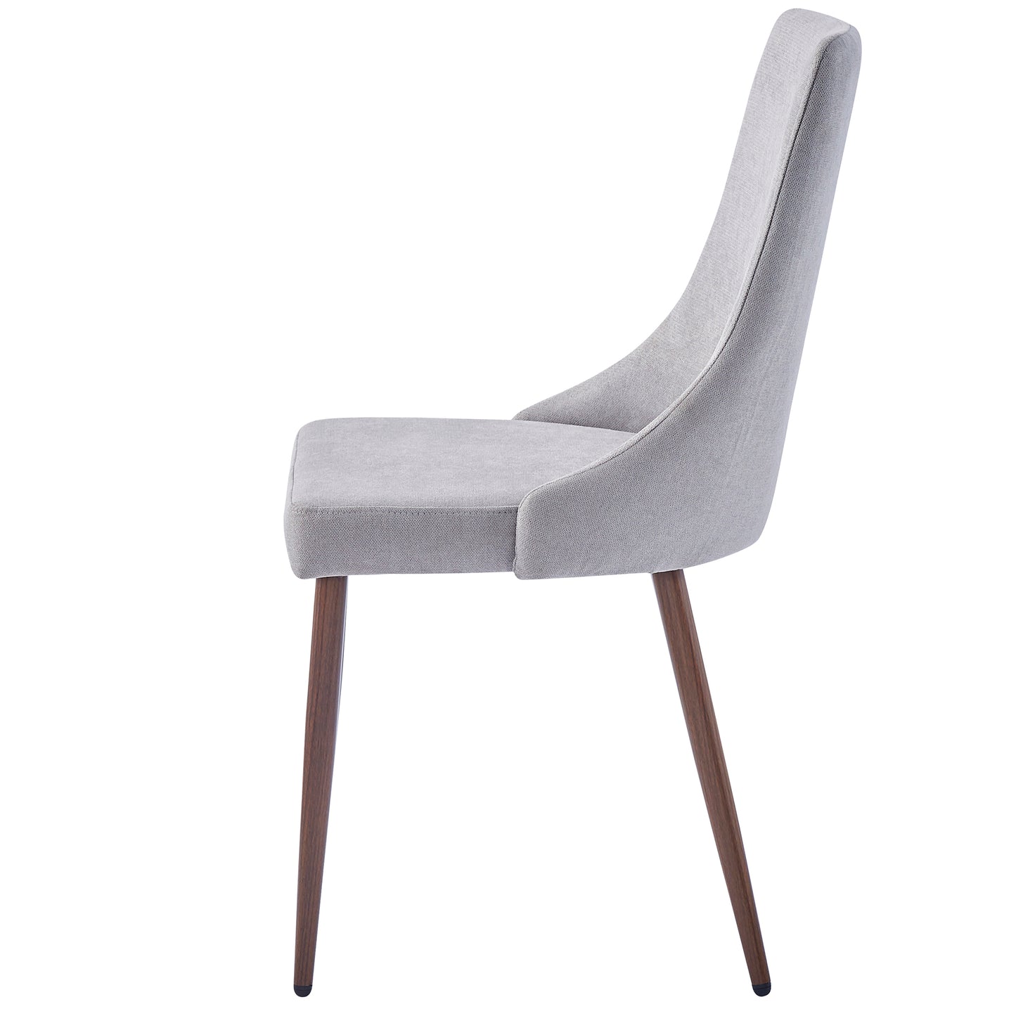 Cora Fabric Side Chair in Grey and Walnut (Each)