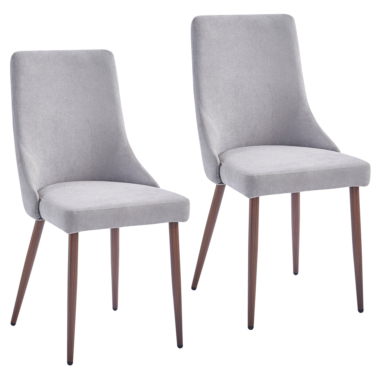 Cora Fabric Side Chair in Grey and Walnut (Each)
