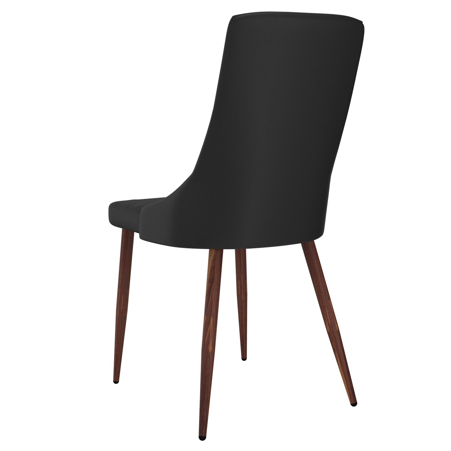 Cora Faux Leather Side Chair in Black and Walnut (Each)