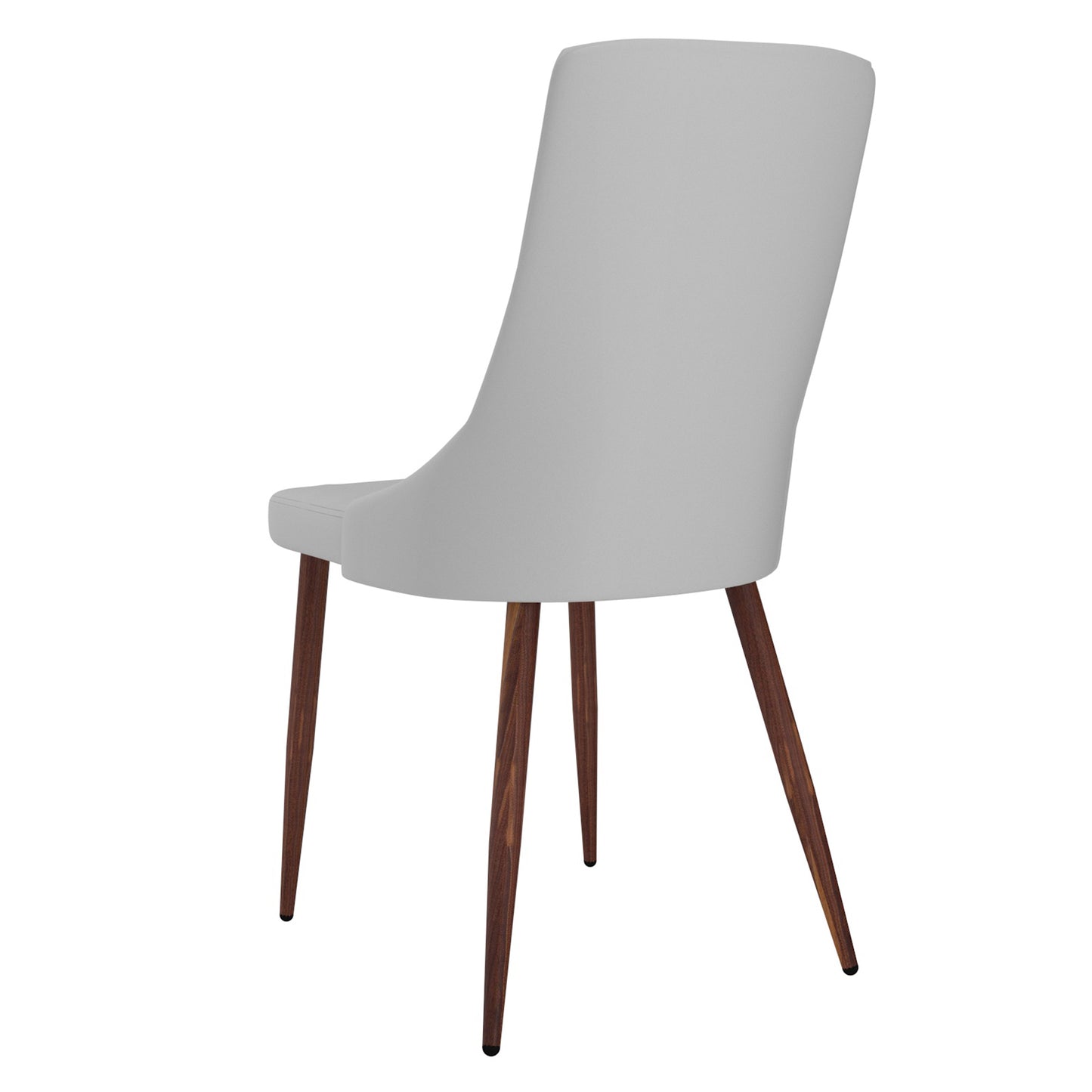 Cora Faux Leather Side Chair in Light Grey and Walnut (Each)