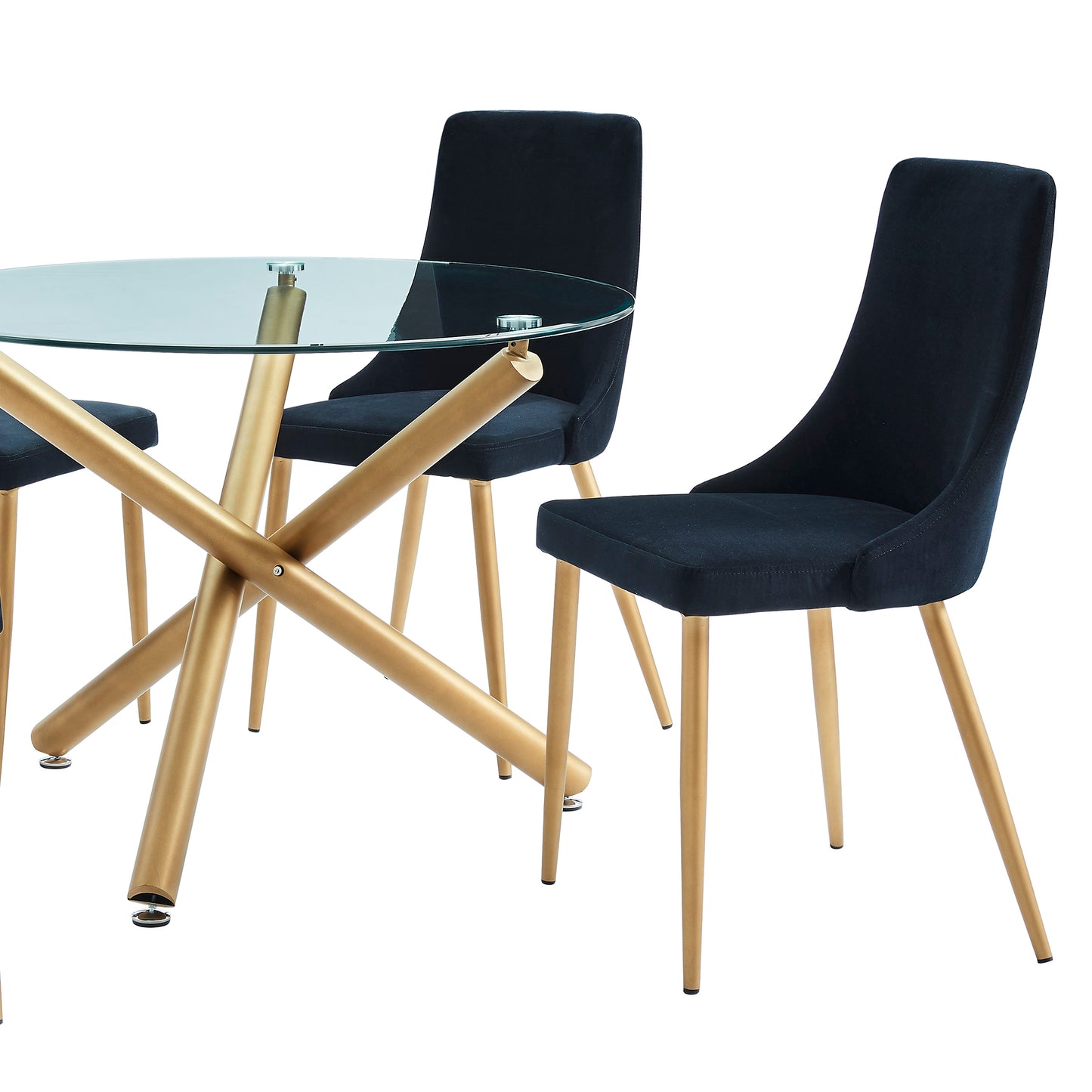 Carmilla Side Chair in Black and Aged Gold (Each)