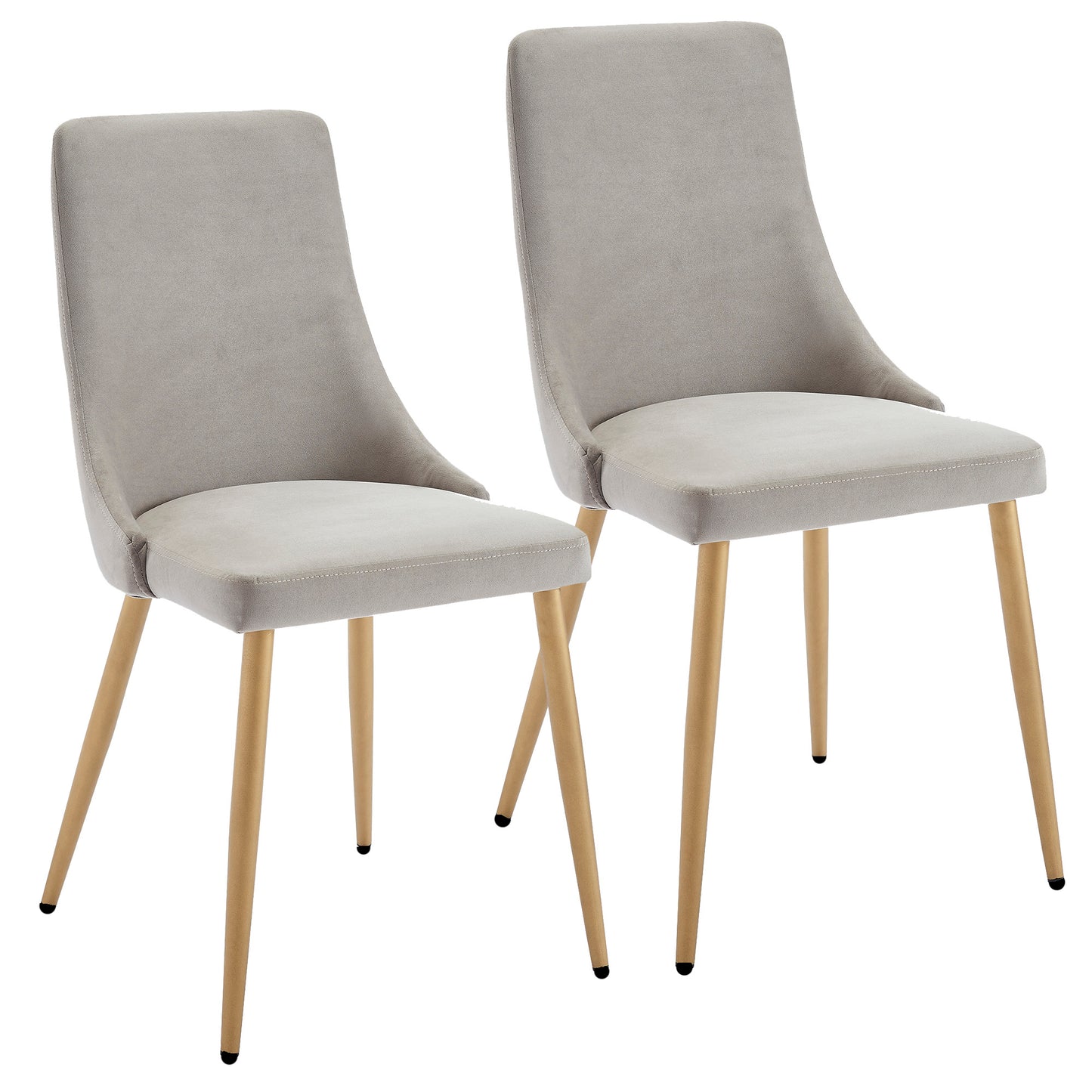 Carmilla Side Chair, Set of 2 in Grey and Aged Gold