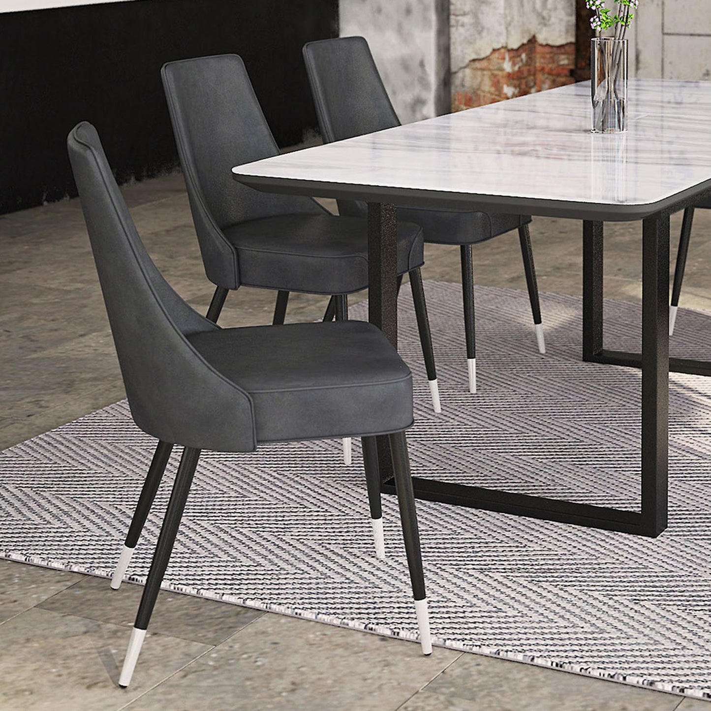 Silvano Side Chair in Vintage Grey and Black (Each)