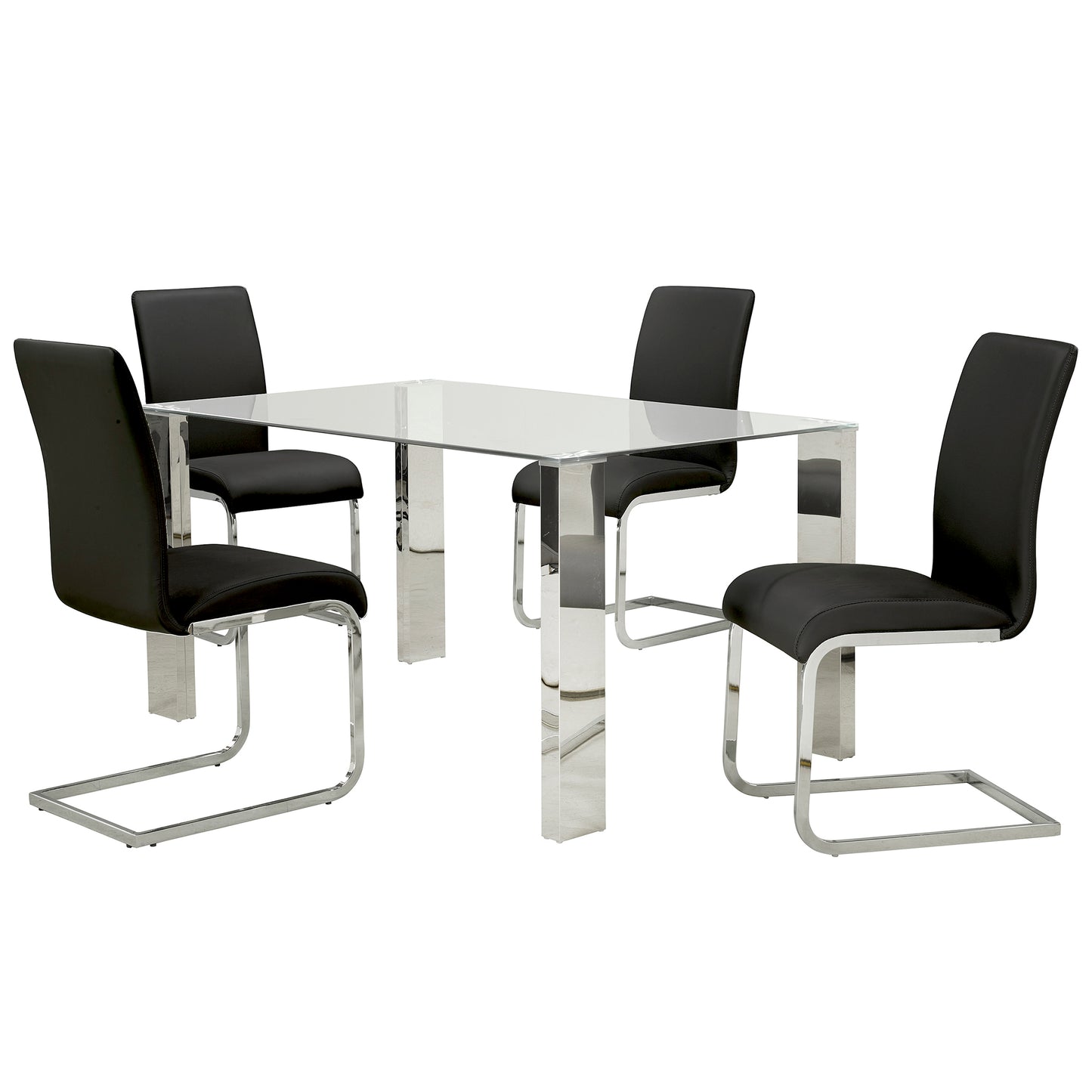 Maxim Side Chair in Black and Chrome (Each)