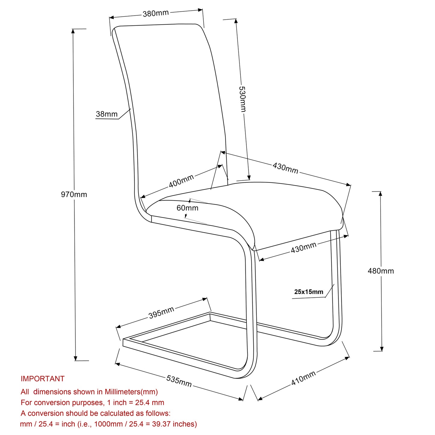 Maxim Side Chair in Black and Chrome (Each)