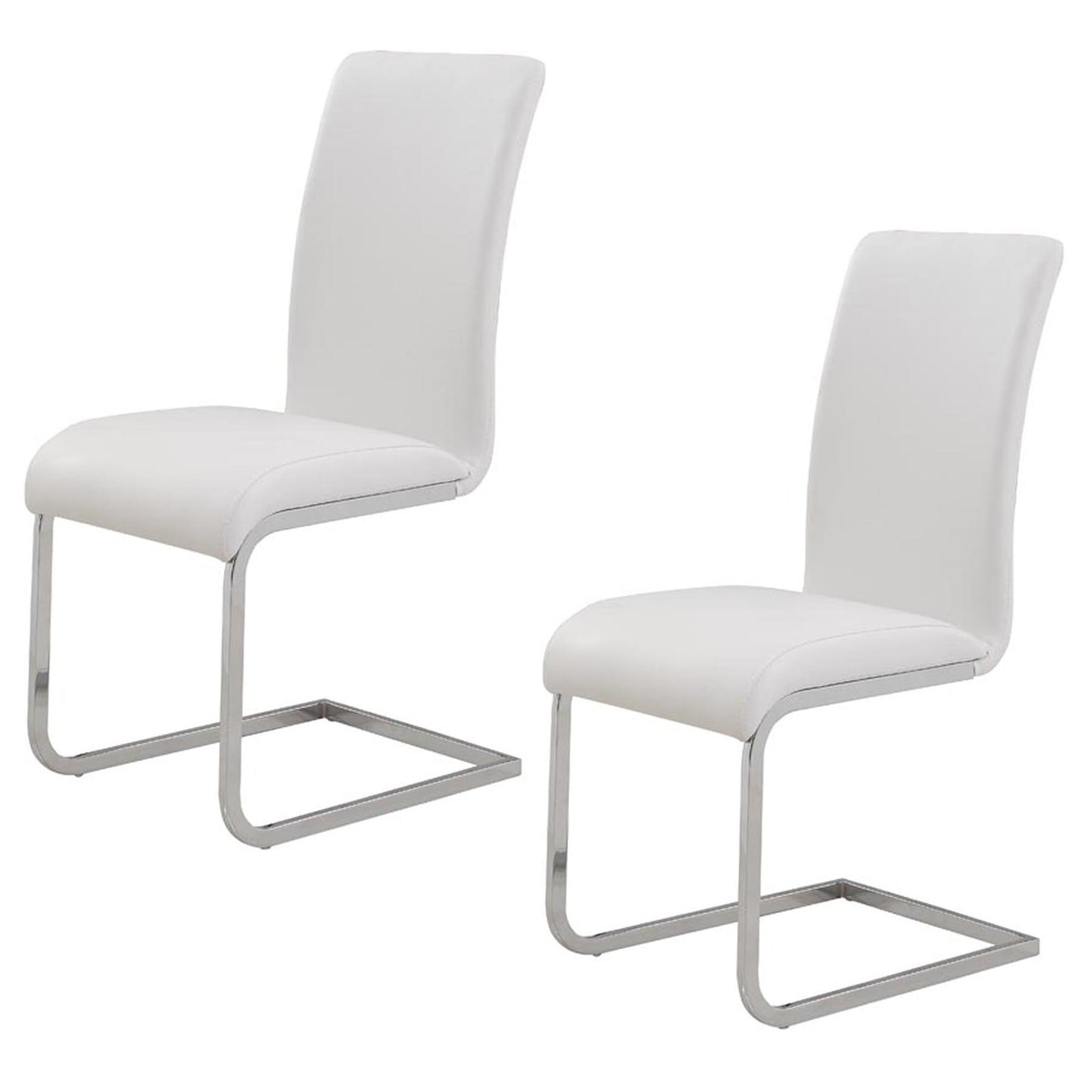Maxim Side Chair in White and Chrome (Each)