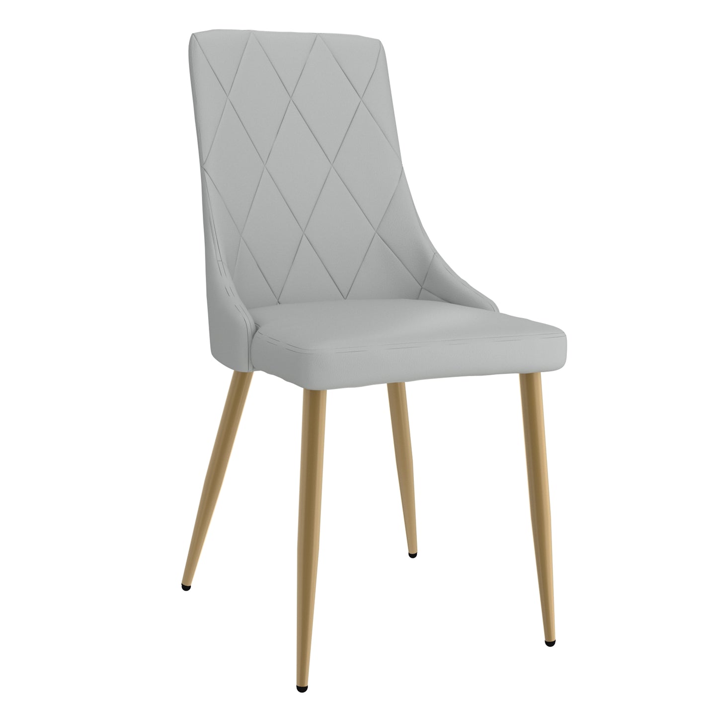 Antoine Side Chair in Light Grey and Aged Gold (Each)