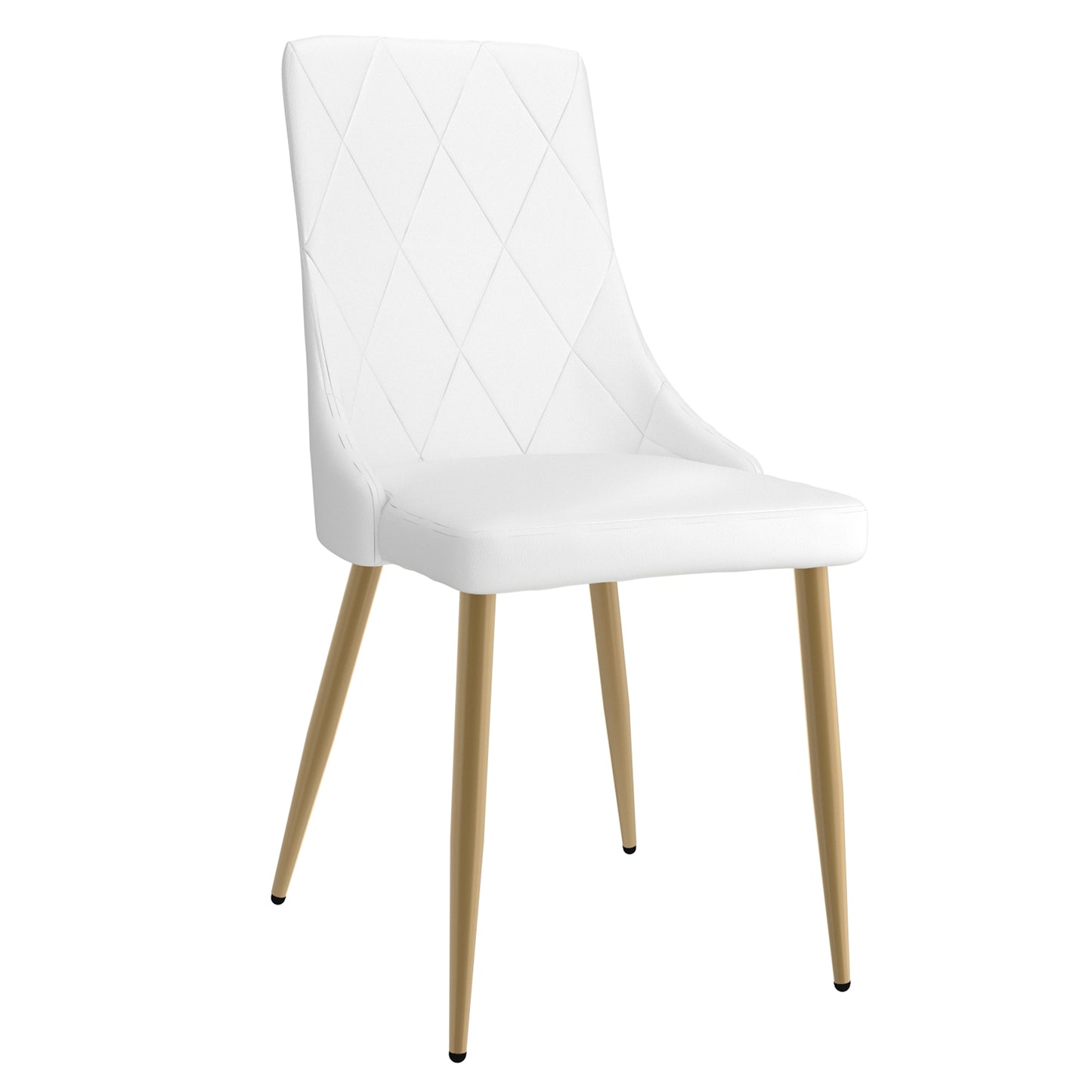 Antoine Side Chair in White and Aged Gold (Each)