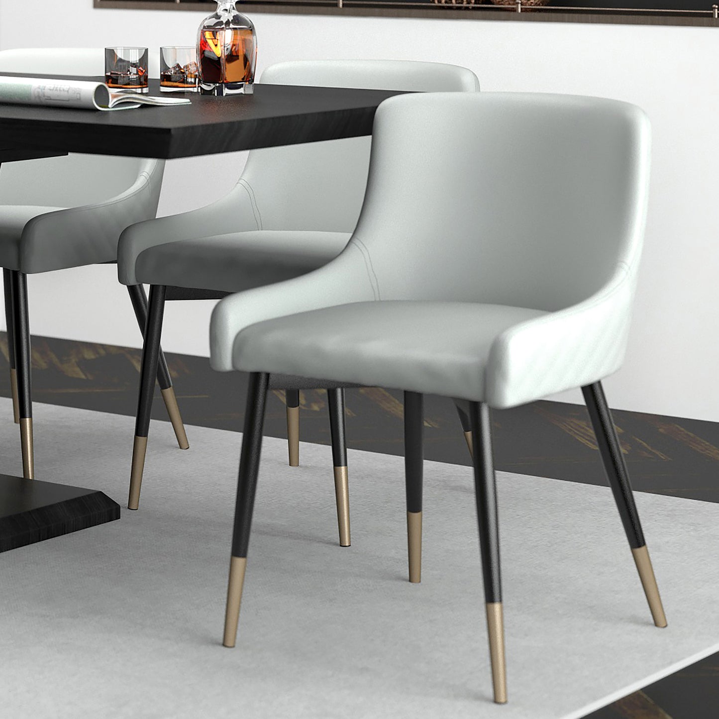 Xander Side Chair in Light Grey and Black (Each)