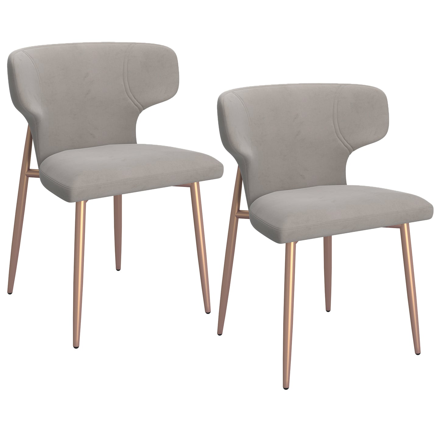 Akira Side Chair in Grey and Aged Gold (Each)
