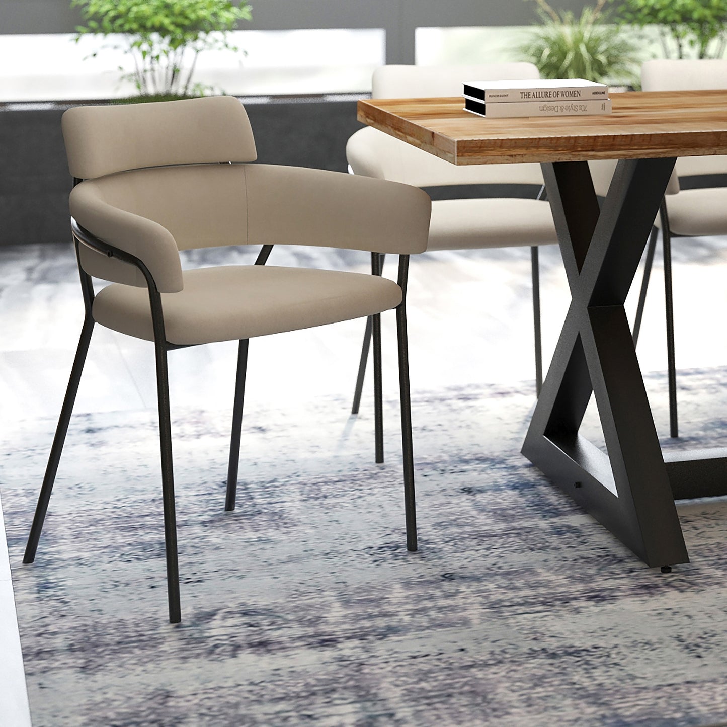Axel Side Chair in Beige and Black (Each)