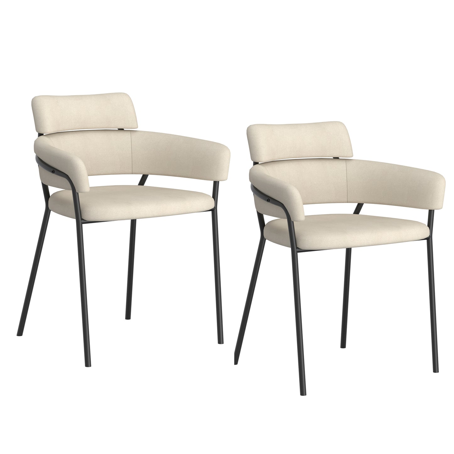 Axel Side Chair in Beige and Black (Each)